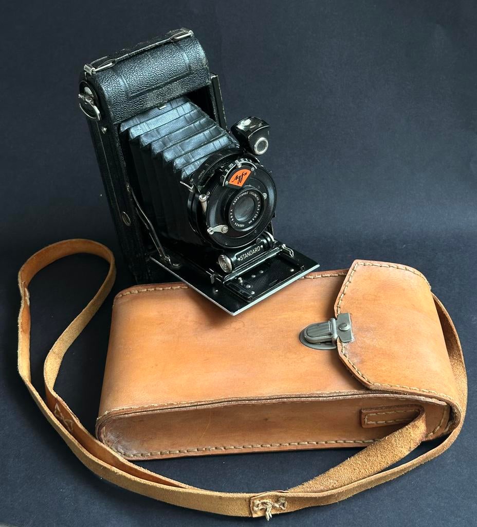 Agfa Anastigmat Trilinear vouwcamera met draagtas, Ophalen, Voor 1940, Fototoestel