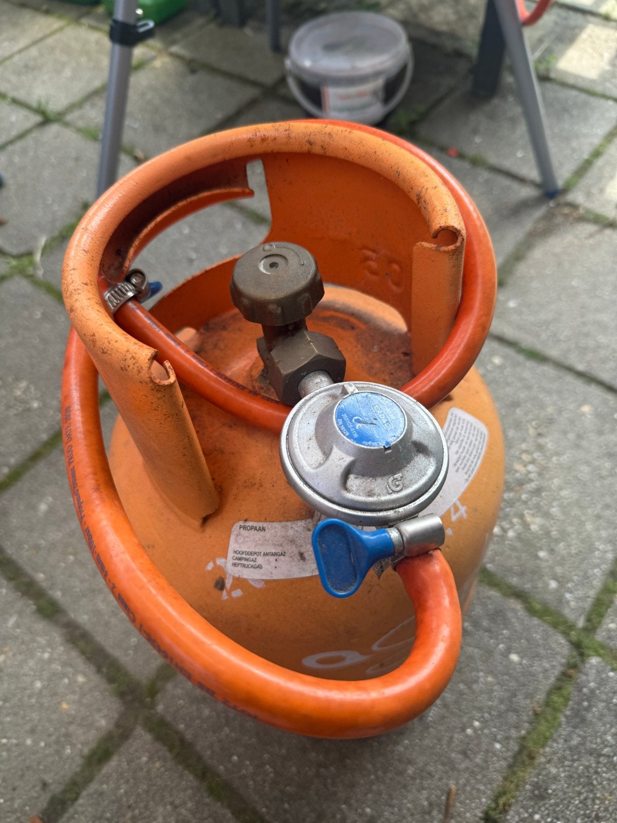 Simply Orange propaan gasfles met gasdrukregelaar, Ophalen, Gebruikt