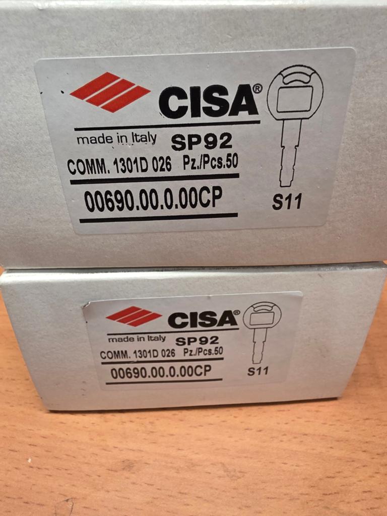 CISA Blanco Sleutels SP92 - 100 Stuks (Nieuw), Doe-het-zelf en Verbouw, Hang- en Sluitwerk, Koper of Messing, Overige typen, Nieuw