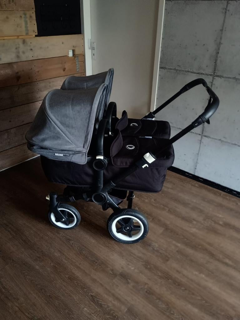 Complete Bugaboo Donkey Zwart/ Grey Melange! Tweeling / Duo, Kinderen en Baby's, Tweelingen en Meerlingen, Ophalen, Kinderwagen of Buggy