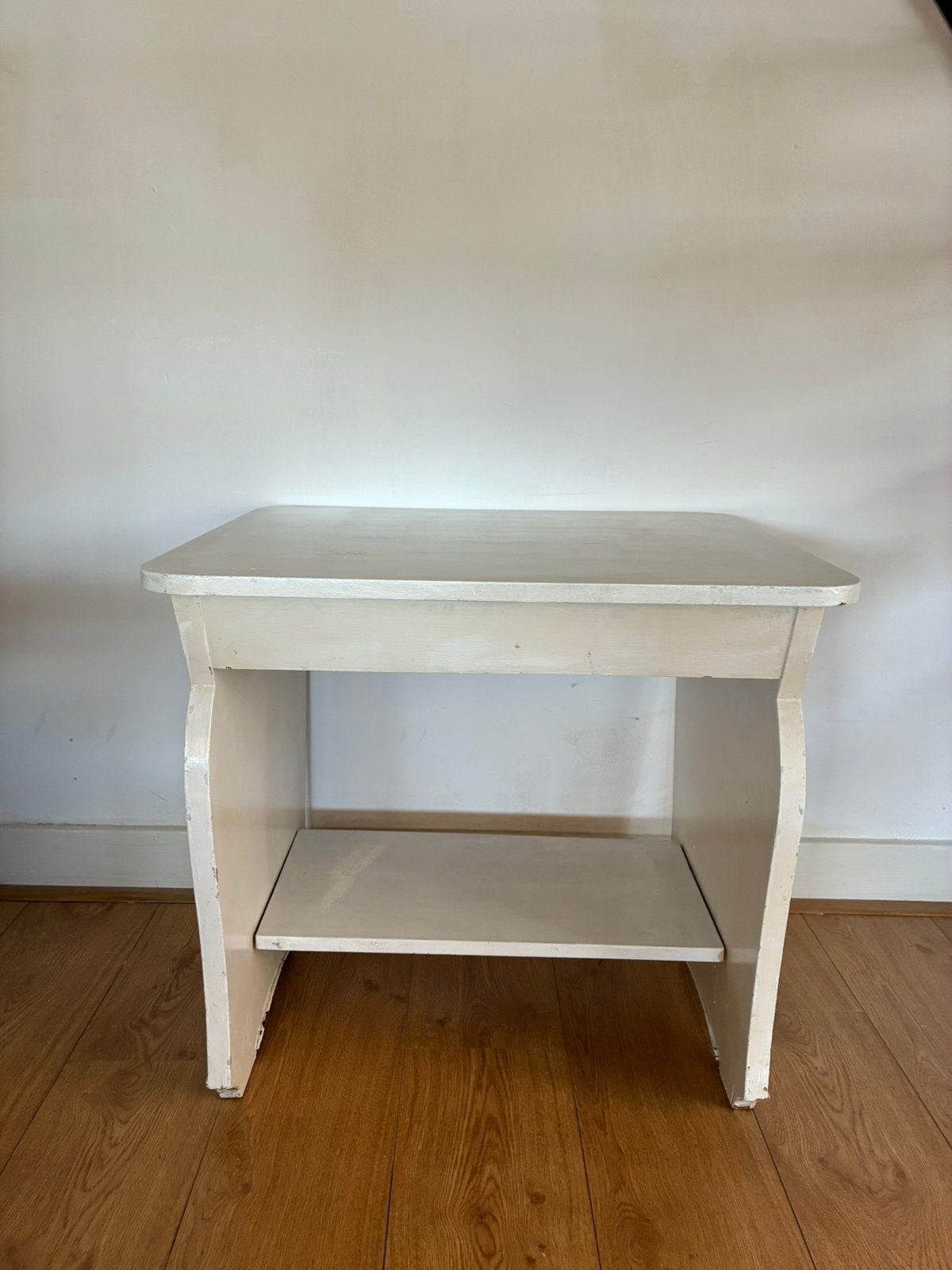 Vintage tafeltje met geheime klep, Ophalen, Gebruikt, 50 tot 100 cm, Rechthoekig