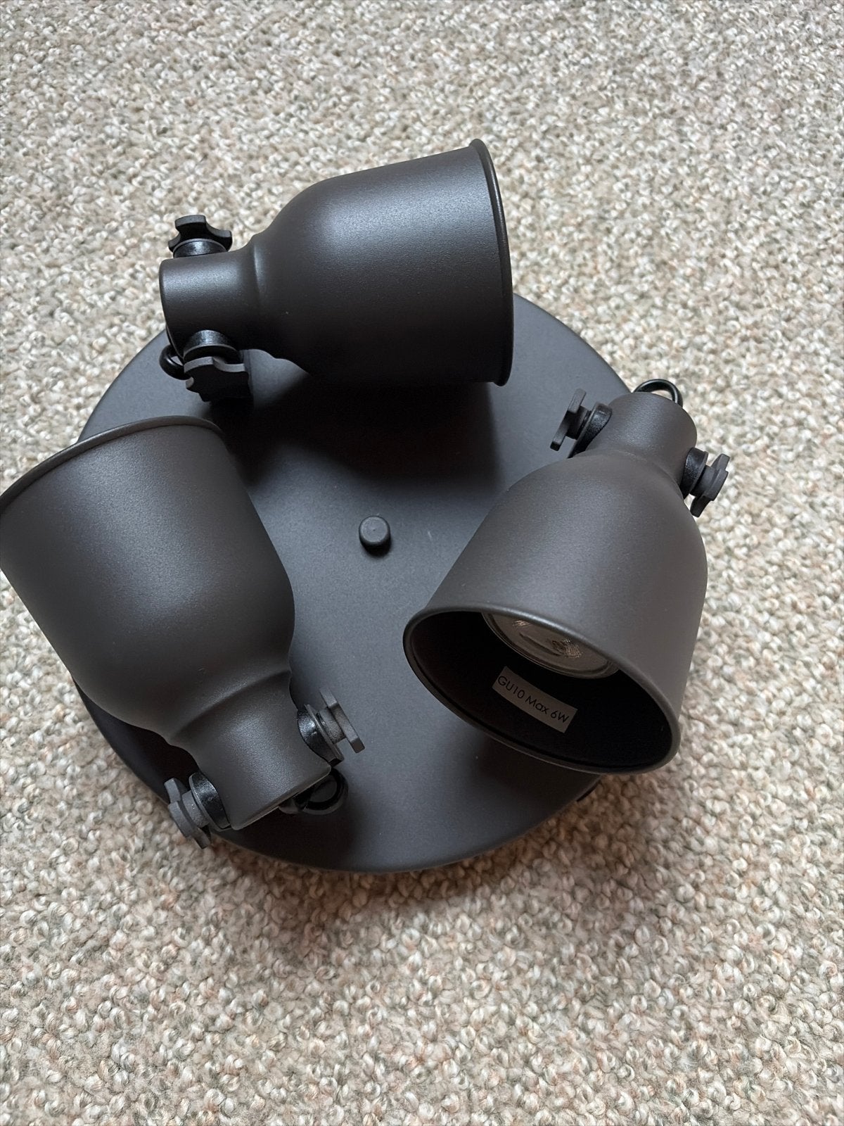 IKEA Plafondlamp met 3 Spots - Zwart, Ophalen, Gebruikt, Modern, Verstelbaar