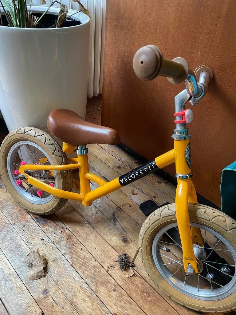 Gele Veloretti loopfiets, Kinderen en Baby's, Ophalen, Gebruikt, Loopfiets