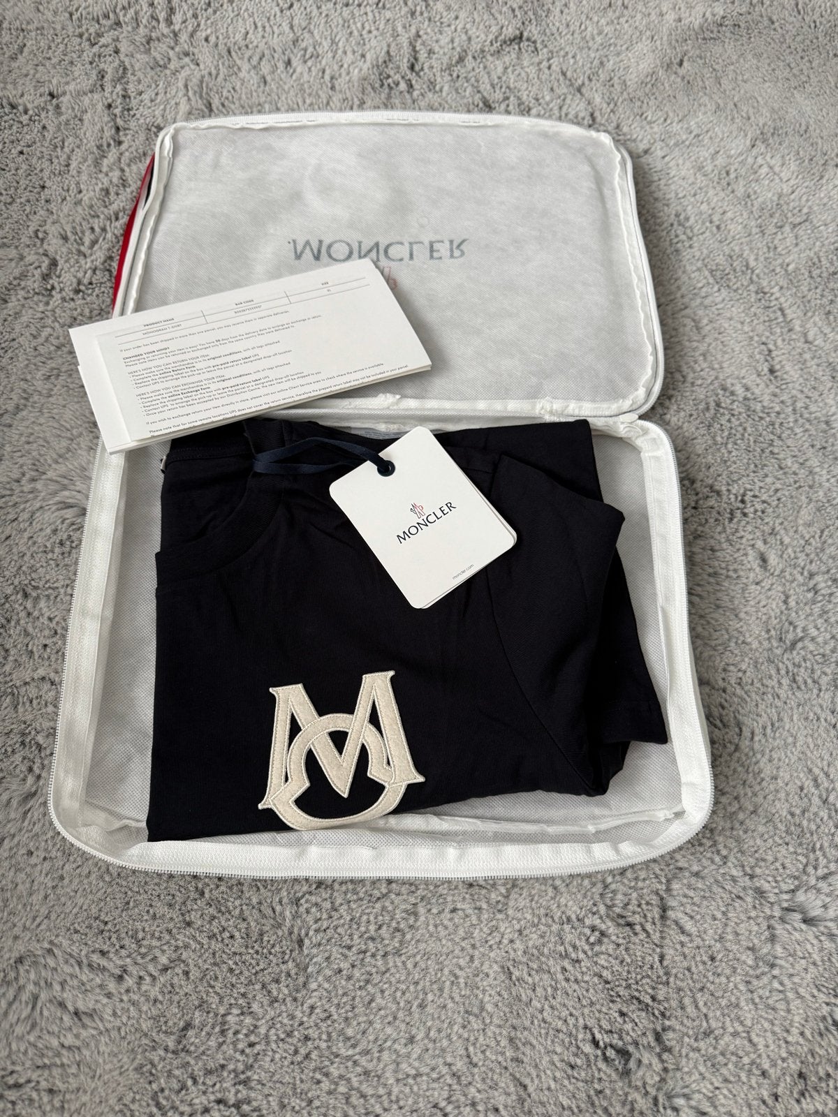 Moncler T-shirt Zwart met Moncler Logo - Maat XL, Ophalen of Verzenden, Nieuw, Maat 56/58 (XL), Blauw