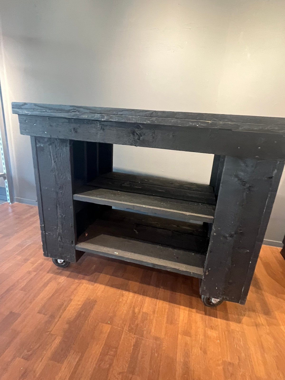 Mooie steigerhouten presentatie tafel/kast, Ophalen, Zo goed als nieuw, 25 tot 50 cm, Rechthoekig