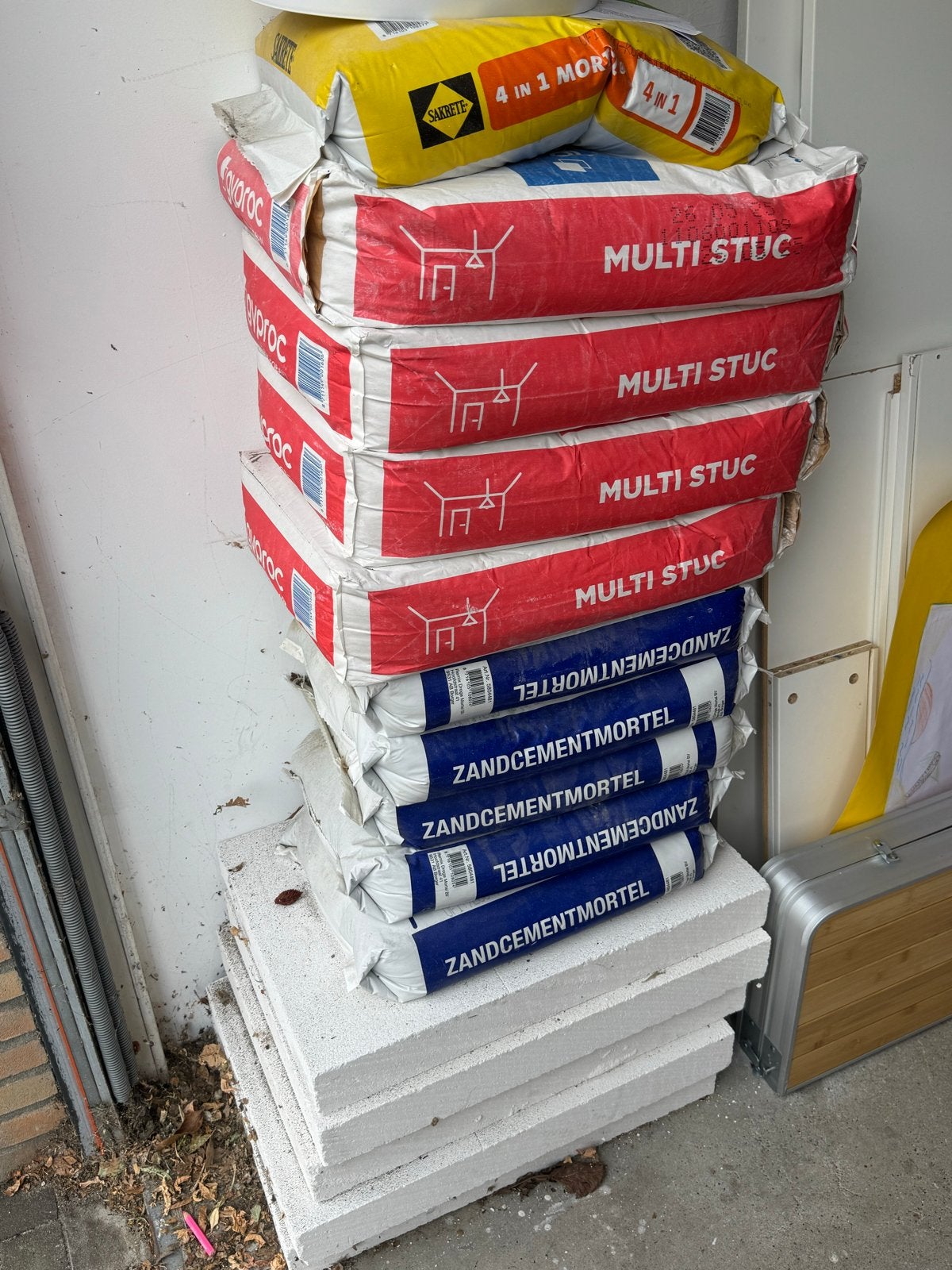 Multi Stuc, Zandcementmortel & cellenbetonblokken, Ophalen, Nieuw