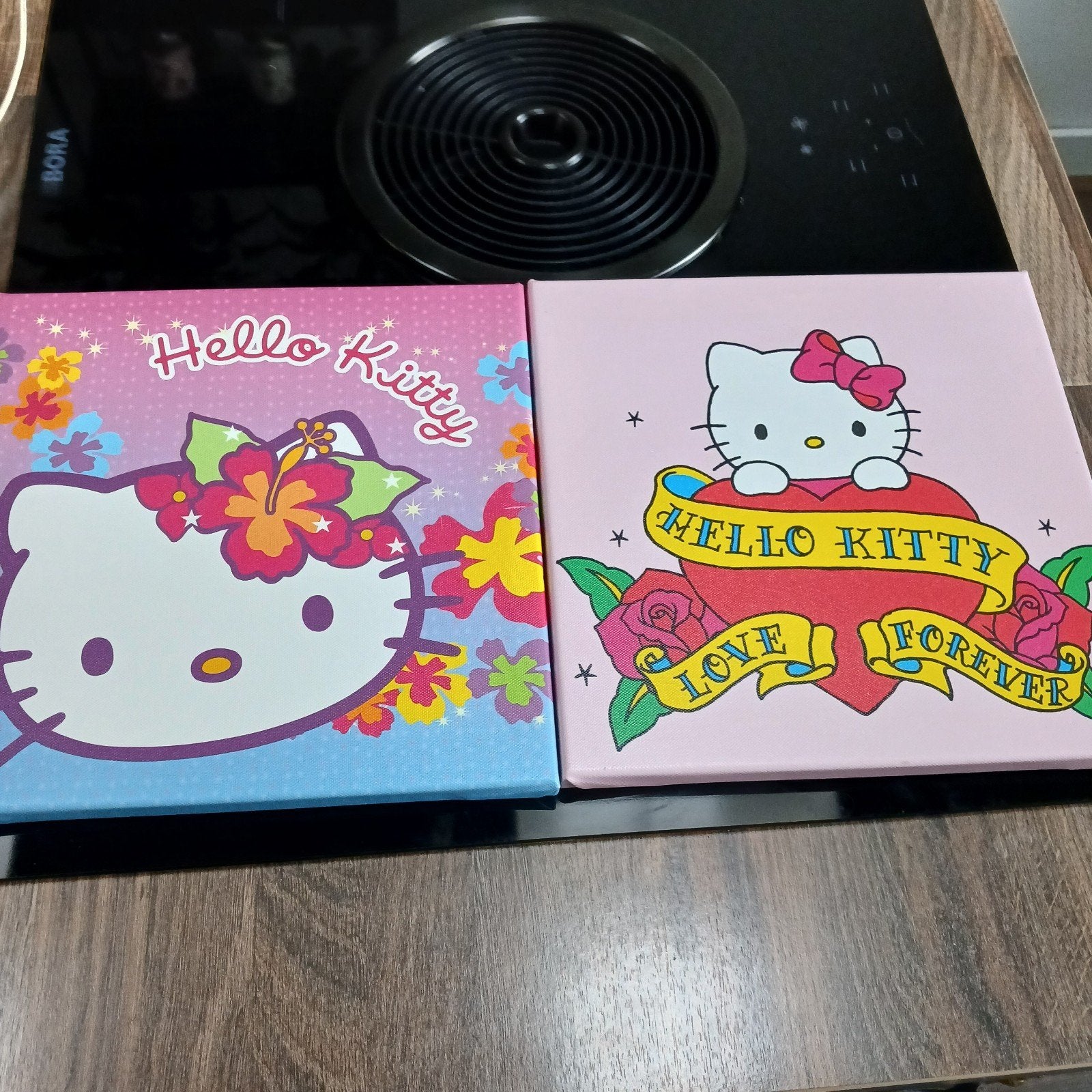 Hello Kitty Schilderijen - Set van 2, Meerkleurig, Ophalen of Verzenden, Zo goed als nieuw, Modern
