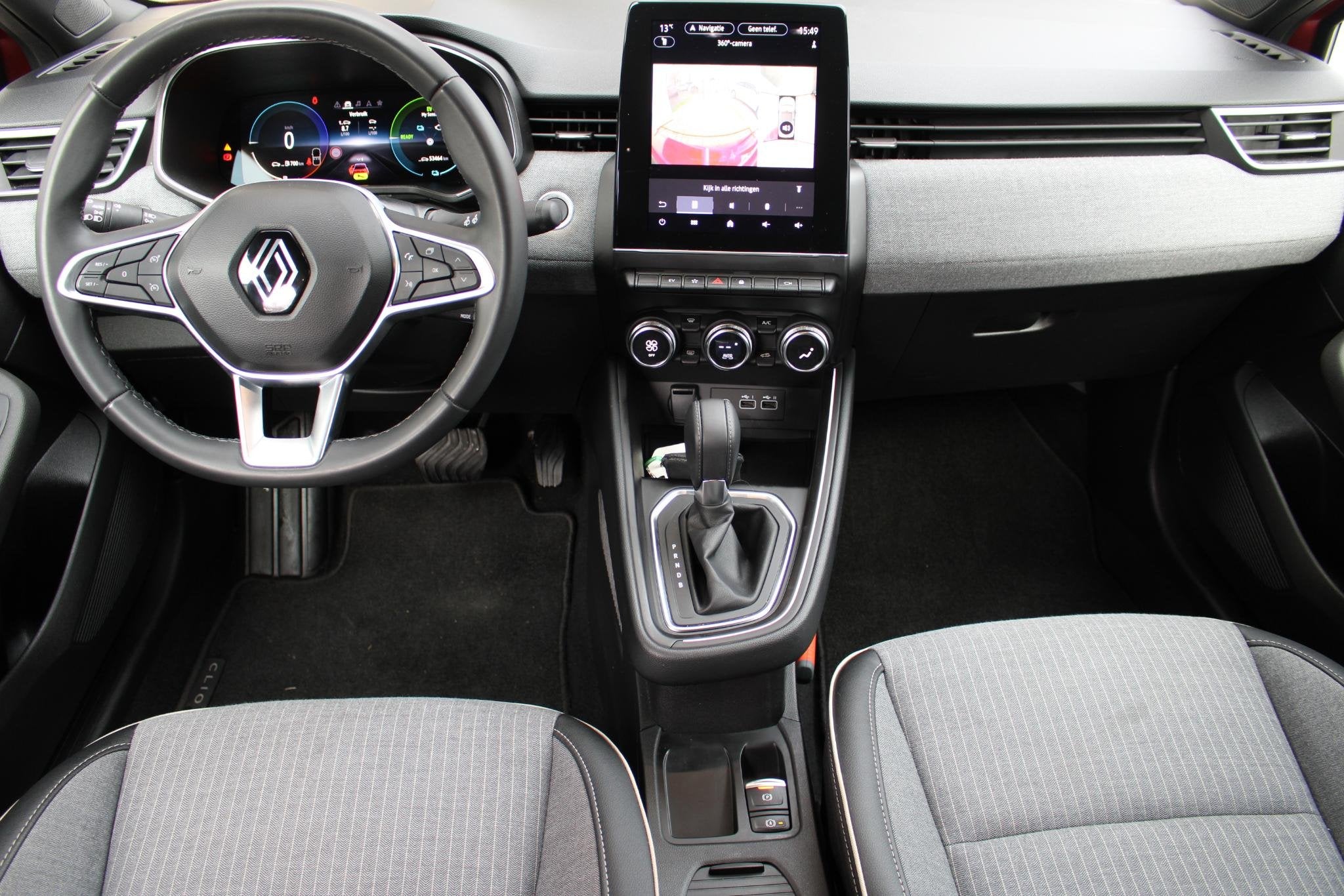 Renault Clio 1.6 E-Tech Full Hybrid 145 techno | 360 Camera, Auto's, Gebruikt, Met garantie (alle), Leder en Stof, 23 km/l