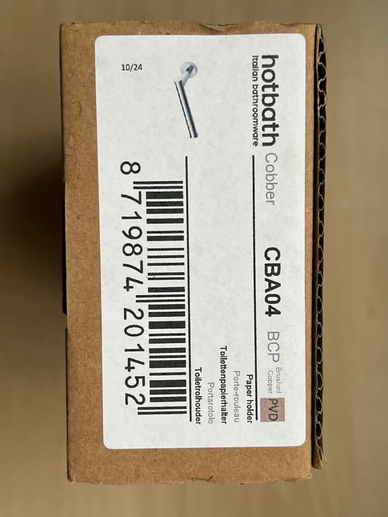 Hotbath Cobber toiletrolhouder geborsteld koper PVD coating, Ophalen of Verzenden, Nieuw, Overige kleuren, Overige typen