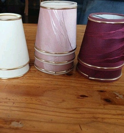 Vintage klem lampenkapjes, Ophalen of Verzenden, Wit