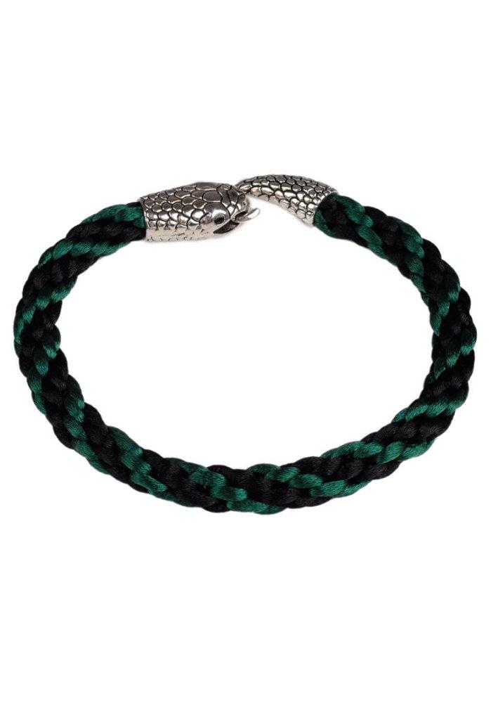 zwart/groene armband met slangenkopsluiting, Ophalen of Verzenden, Nieuw, Overige kleuren, Overige materialen