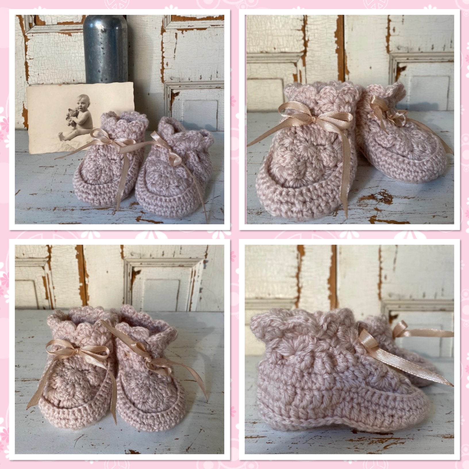 Brocante baby slofjes, Ophalen of Verzenden