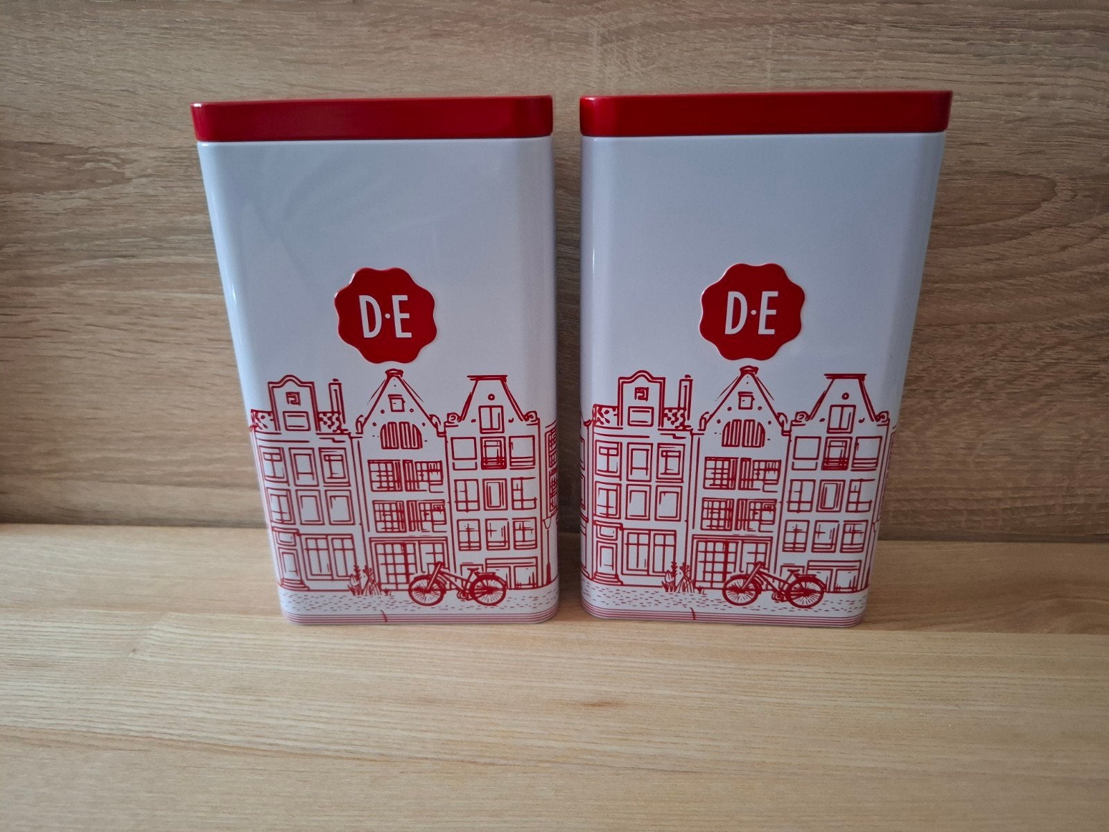 Douwe Egberts bewaarblik - 2 stuks - nieuw!, Ophalen of Verzenden, Nieuw, Metaal