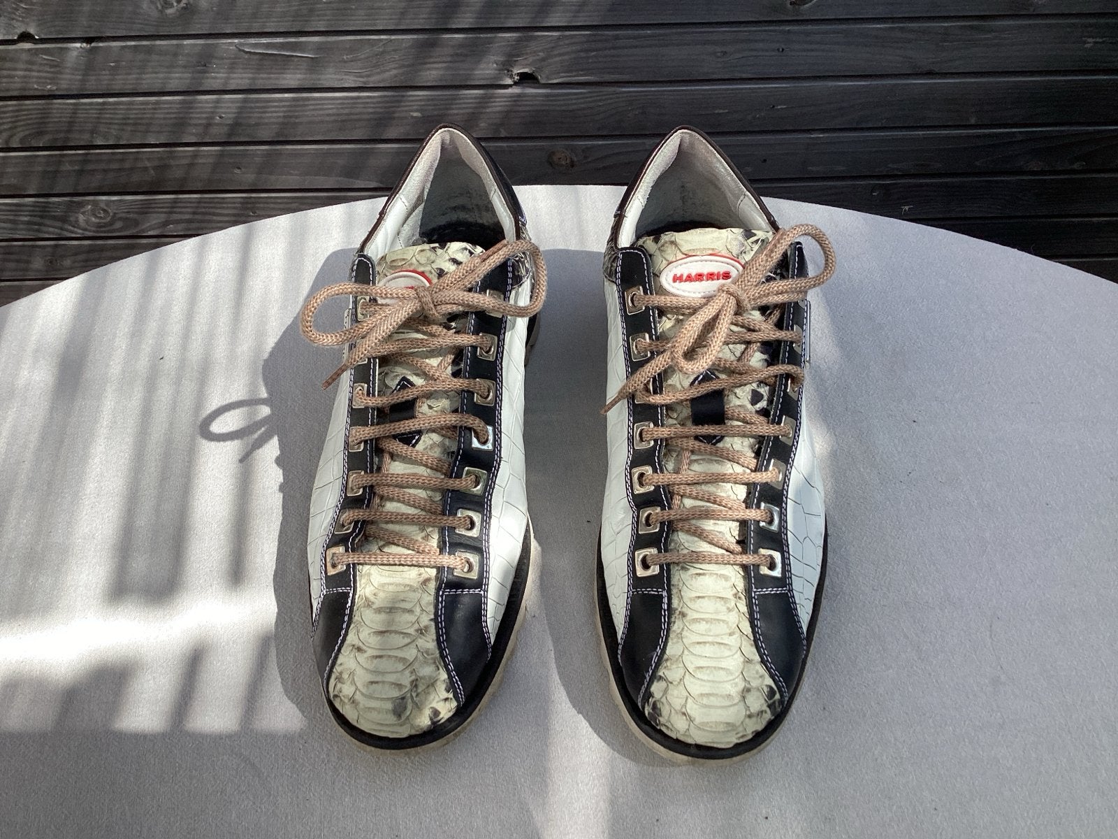 Harris schoenen maat 5,5 - Unieke python print, Kleding | Heren, Schoenen, Gedragen, Sneakers of Gympen, Wit, Ophalen of Verzenden