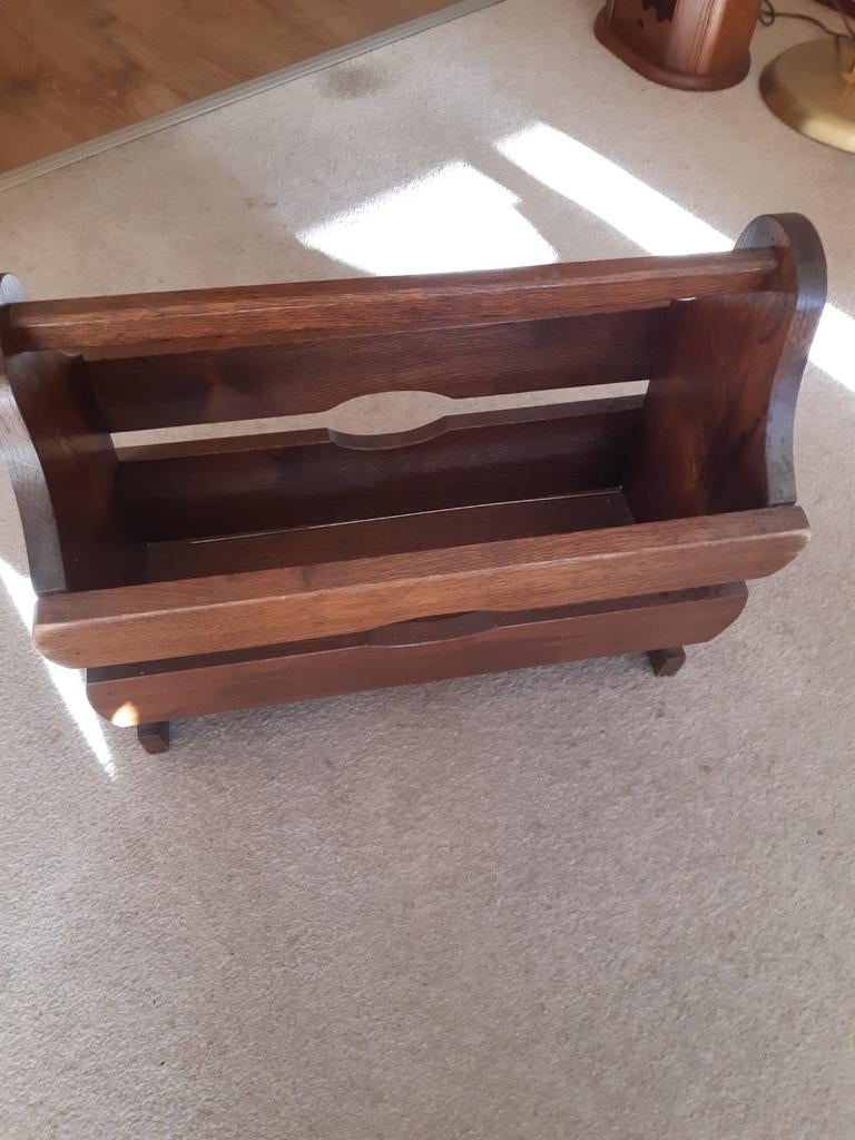 Vintage houten tijdschriftenrek / lectuurbak, Ophalen of Verzenden, Gebruikt