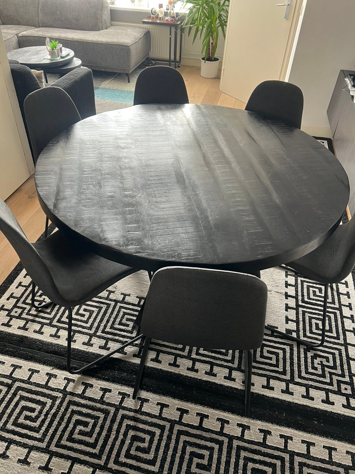 Mooie ronde eettafel van mangohout diameter van 140cm, Huis en Inrichting, Tafels | Eettafels, Ophalen, Rond, Zo goed als nieuw