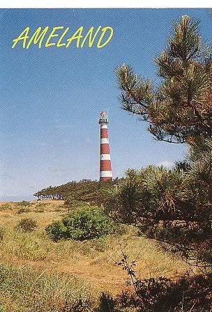 Ansichtkaart 	Ameland	Vuurtoren, Verzenden, 1980 tot heden, Gelopen, Waddeneilanden