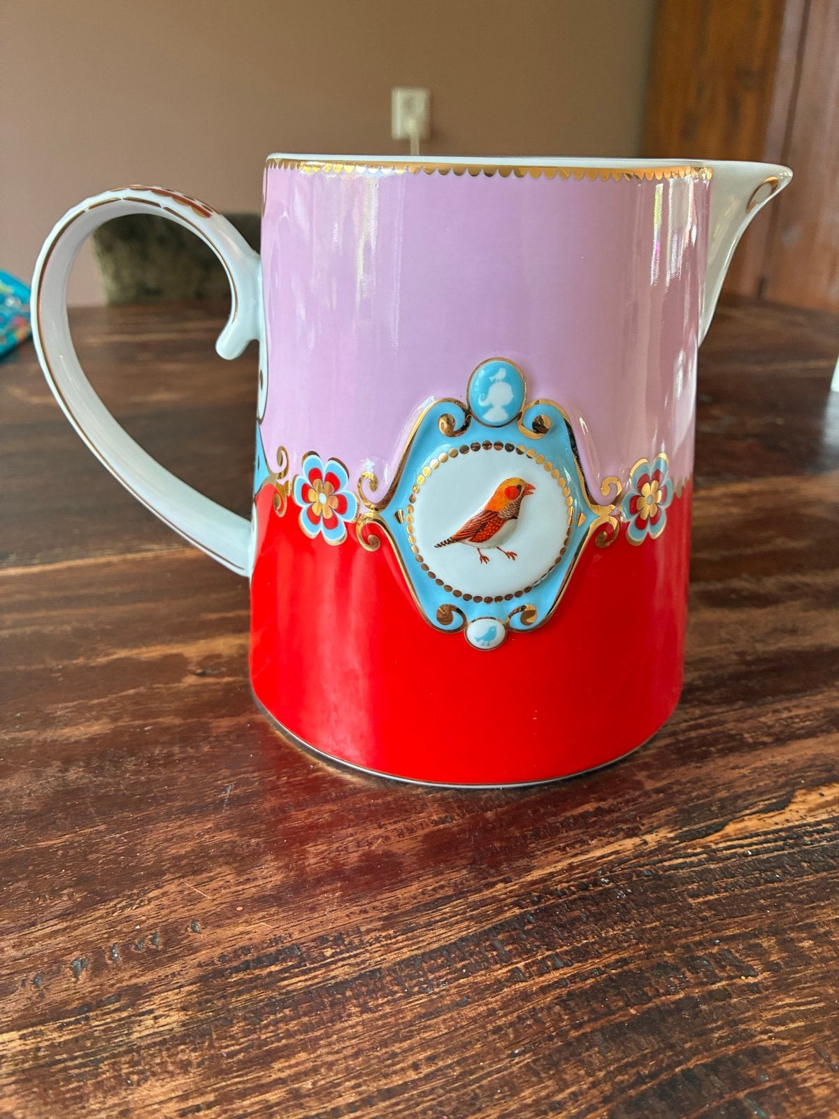 Pip Studio Love Birds grote melkkan Rood/Roze, Kan, Pip Studio, Ophalen of Verzenden, Zo goed als nieuw
