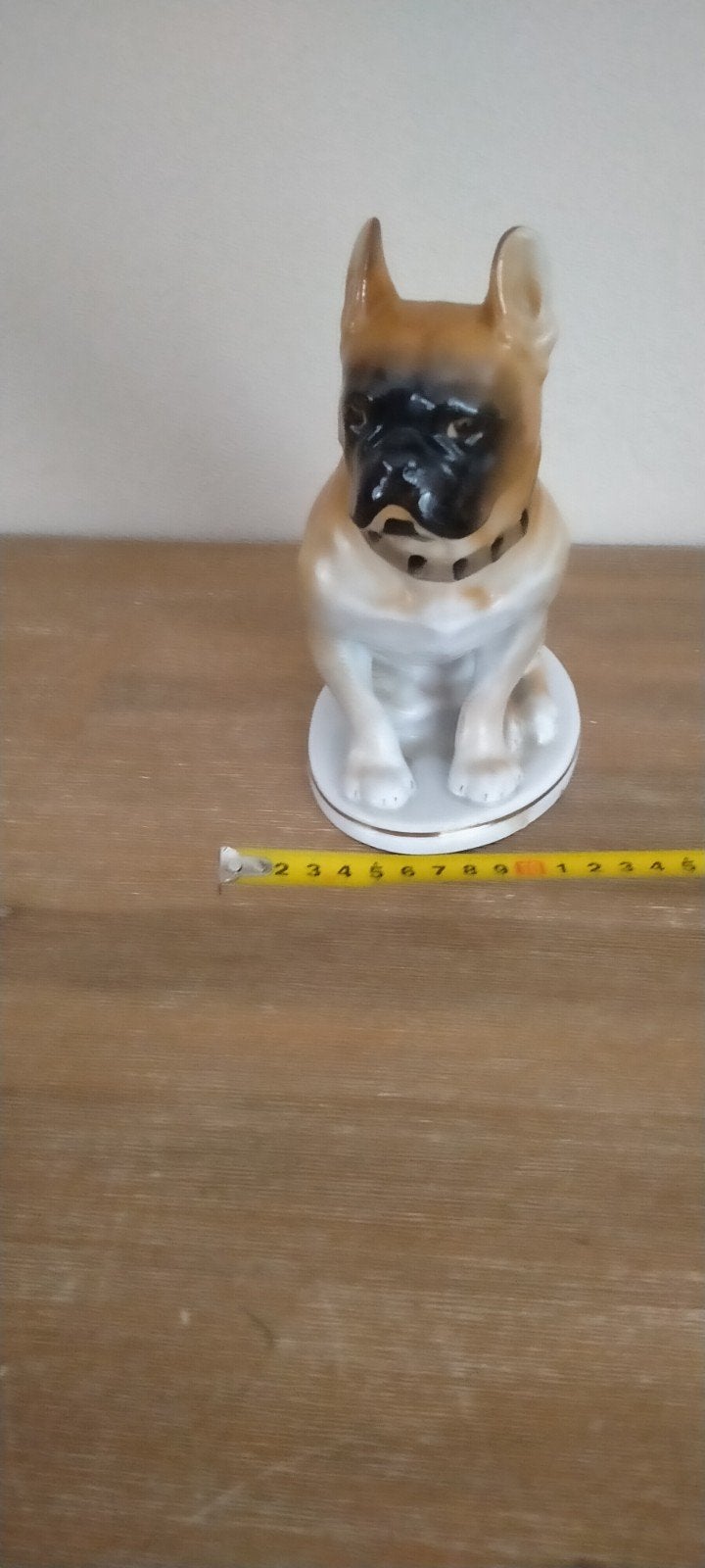 Russisch porselein Franse bulldog, Verzamelen, Beelden en Beeldjes, Ophalen, Zo goed als nieuw, Dier