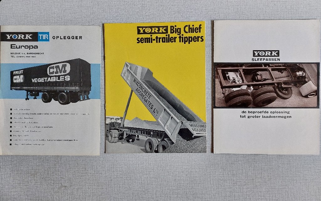 3 Brochures / folders - YORK Trailer - Europa Barendrecht, Ophalen of Verzenden, Gelezen, Overige merken