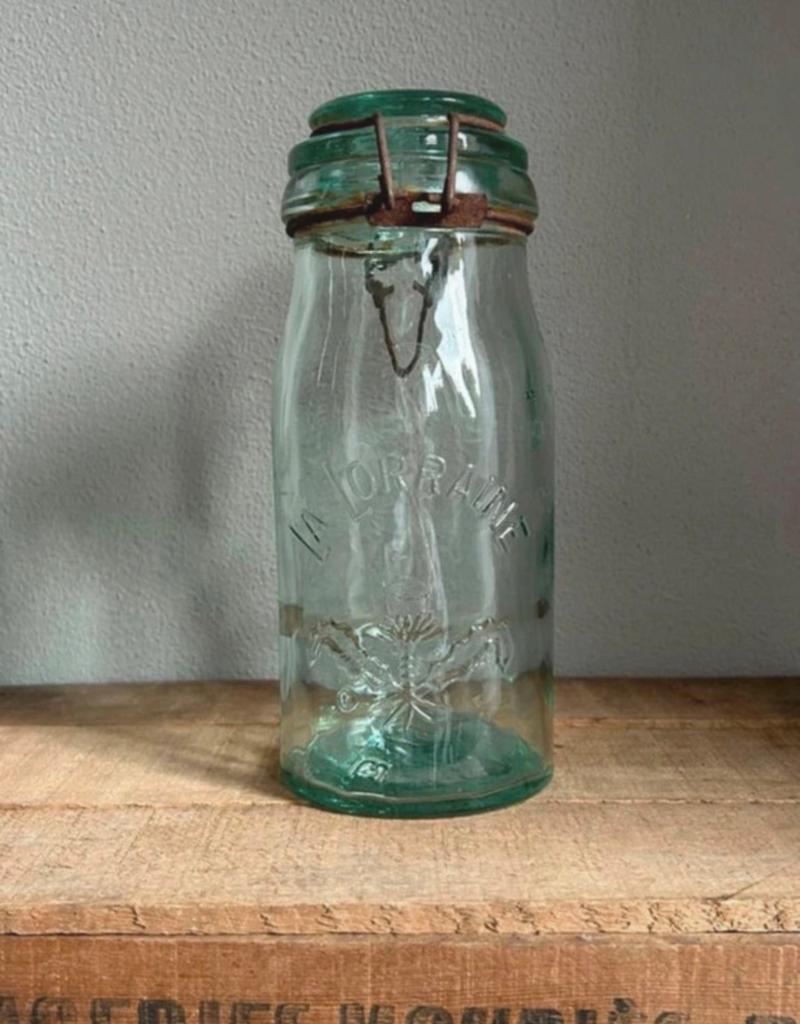Groene glazen fles la lorrainne fles 1 liter, Ophalen of Verzenden