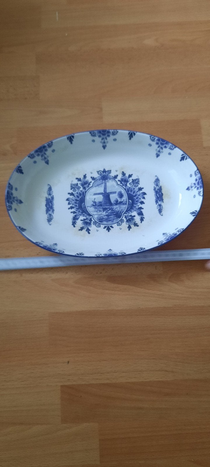 Delfts Blauw Ovale Schaal - Handgeschilderd Holland, Ophalen of Verzenden