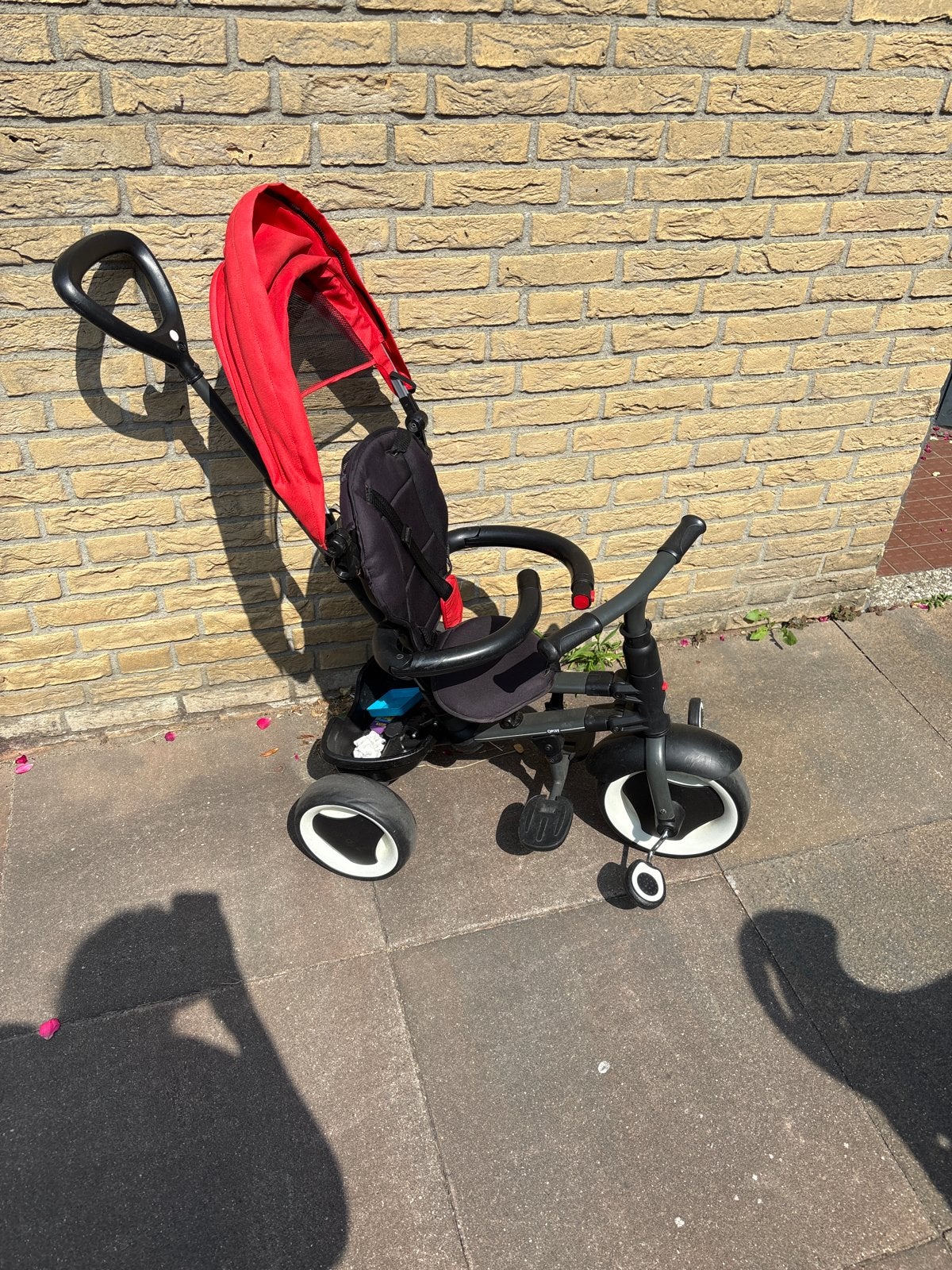 Kinderdriewieler met duwstang en verstelbare zitting, Ophalen of Verzenden, Gebruikt, Duwstang