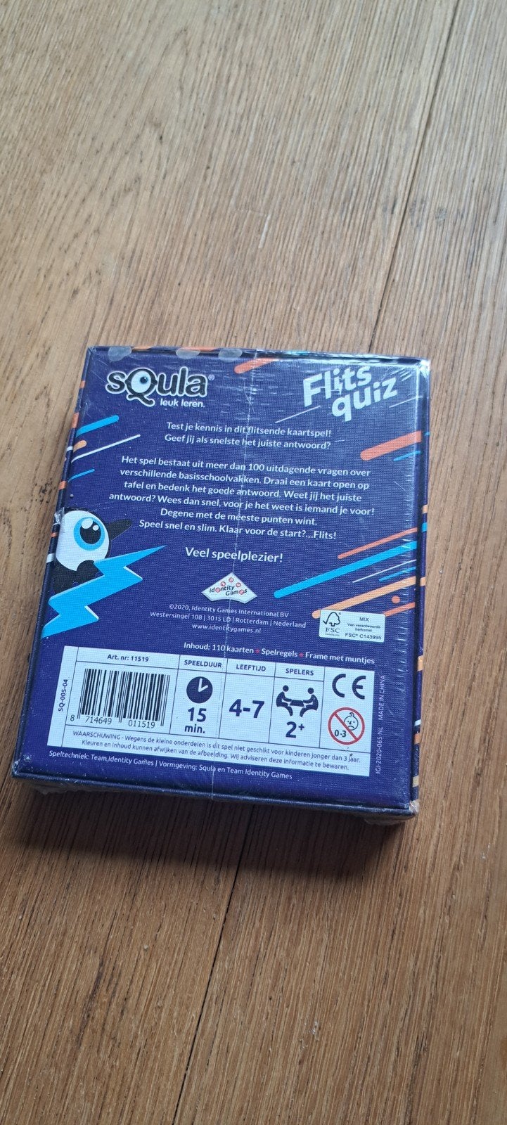 Squala Flits Quiz Groep 1-3 - Het supersnelle kennisspel, Een of twee spelers, Ophalen of Verzenden, Nieuw, Identity Games