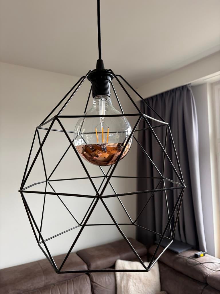 Rose Gouden Bollamp Hanglamp, Huis en Inrichting, Lampen | Hanglampen, Ophalen, Zo goed als nieuw, Metaal, Minder dan 50 cm
