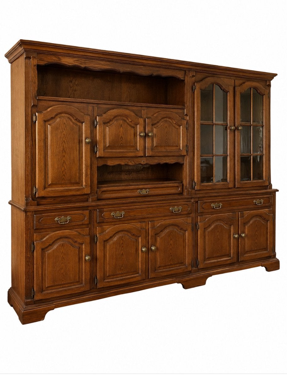 Prachtige donker eiken wandkast / klassieke buffetkast, Huis en Inrichting, Ophalen, 200 cm of meer, Eikenhout, Zo goed als nieuw