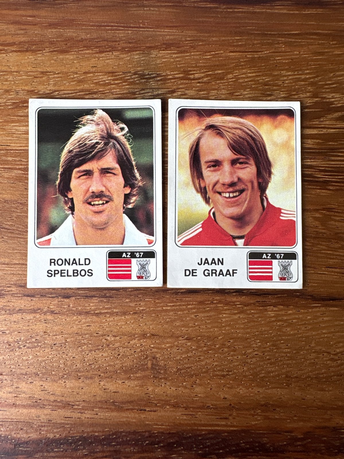 Panini Voetbal 79 - Ronald Spelbos & Jaan de Graaf (AZ '67), Ophalen of Verzenden, Zo goed als nieuw, Stickers en Plaatjes