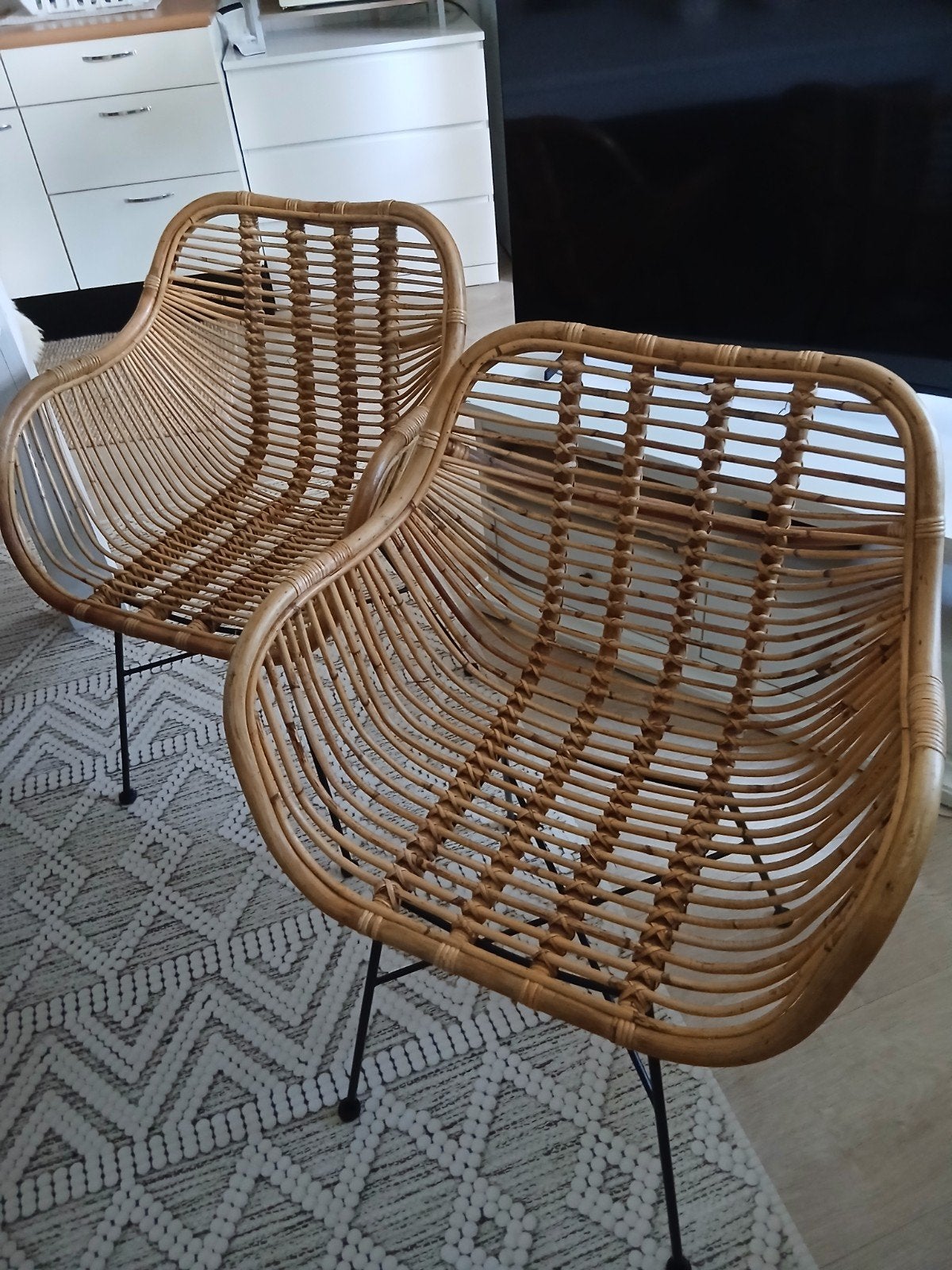 rotan stoelen, Huis en Inrichting, 2 krukken, Ophalen, Zo goed als nieuw, 60 tot 90 cm