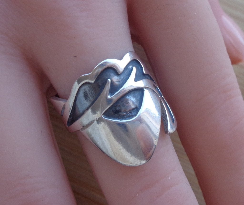 zilveren ring modernist Mexico [435], Verzenden, Zo goed als nieuw, 17 tot 18, Dame