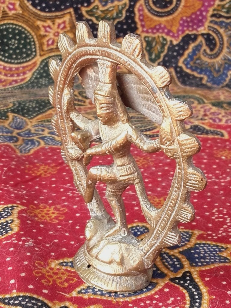 Oud brons beeldje uit India van Shiva 8,4 cm., India, Handgemaakt, Ophalen of Verzenden, Brons