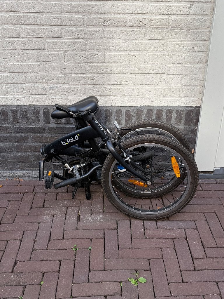 Opvouwbare fiets B'Fold, 20 inch, zwart, gebruikt, Fietsen en Brommers, Gebruikt, Velgrem, Dames, Ophalen