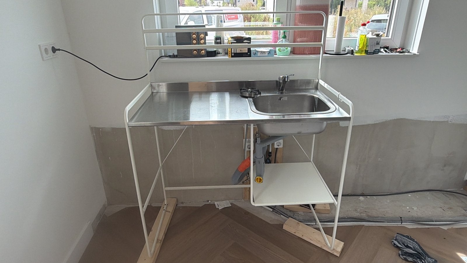 Tijdelijke keuken Sunnersta Ikea, Huis en Inrichting, Keuken | Complete keukens, Ophalen, Zo goed als nieuw, Wit, Overige typen