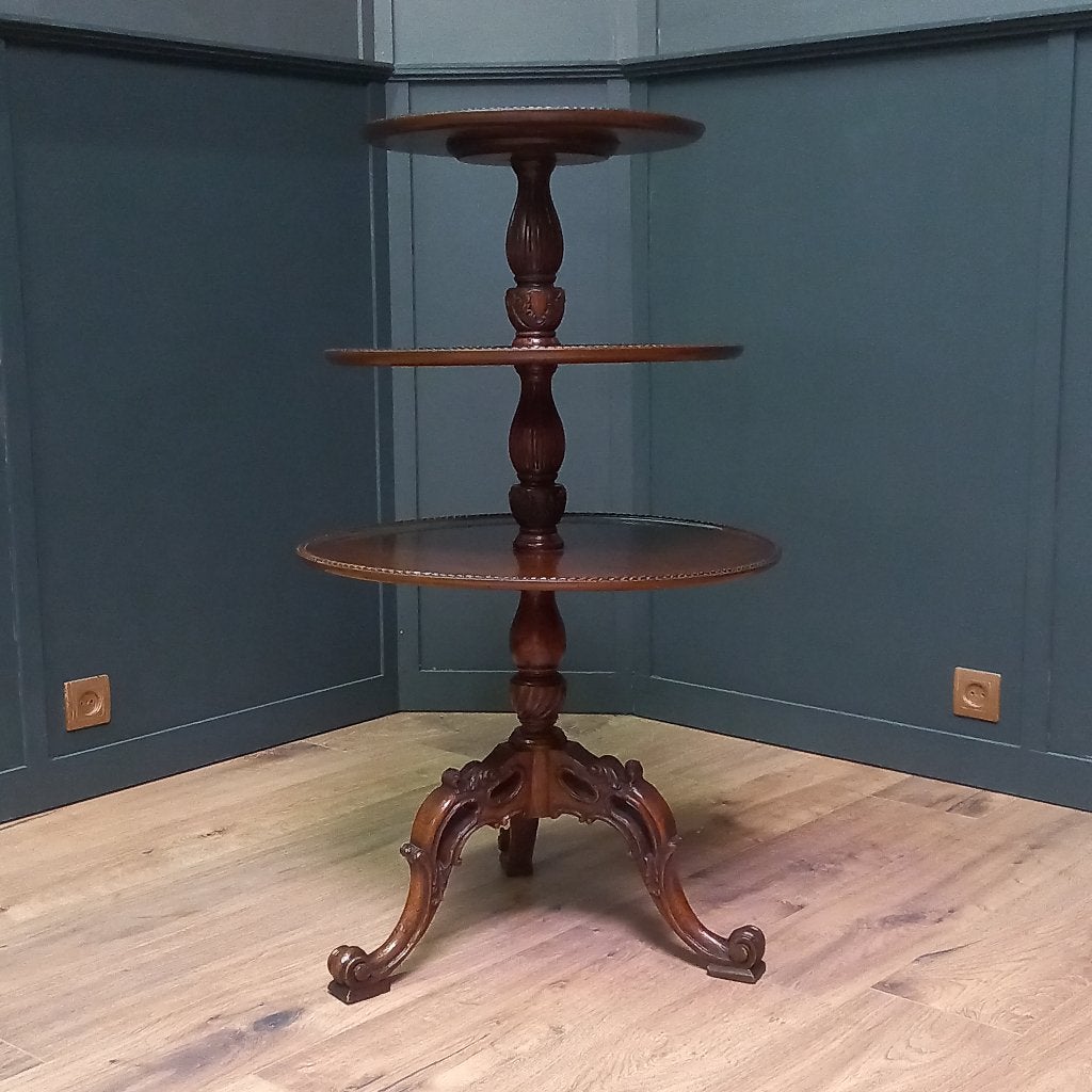 2x Engelse 18e-eeuwse tripod etagère p/st, Ophalen of Verzenden