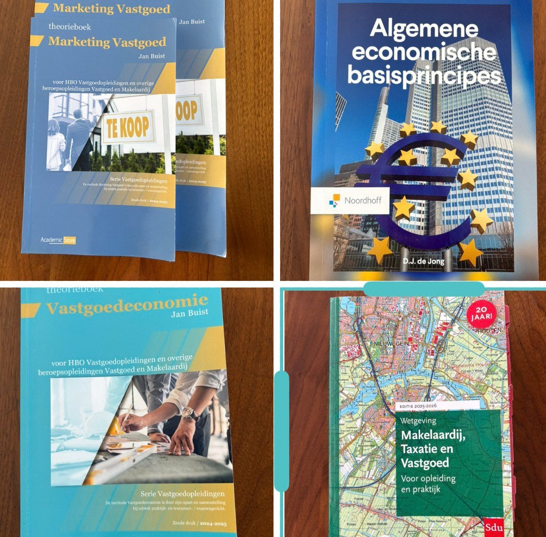 Pakket 5 Studieboeken vastgoedkunde, Boeken, Ophalen of Verzenden, Zo goed als nieuw, Overige niveaus
