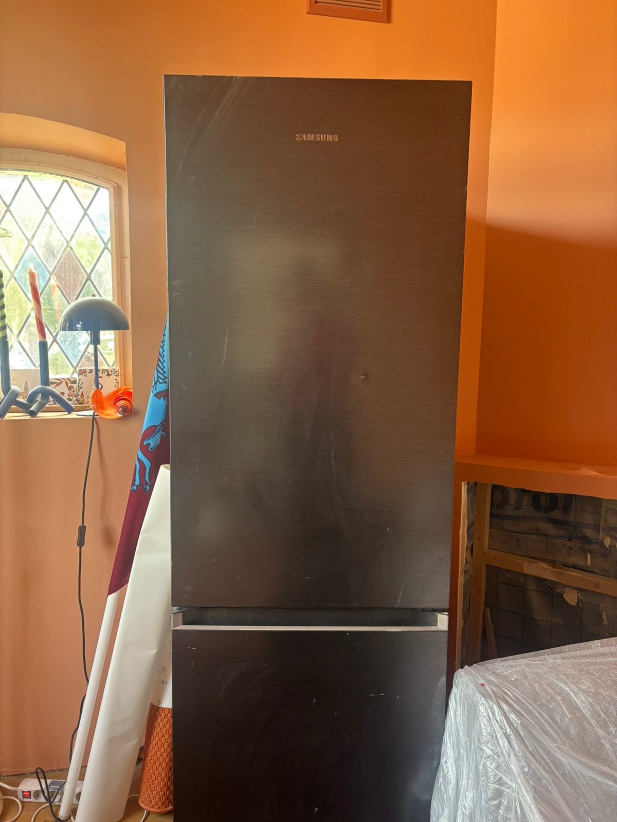 Samsung RB34T605CB1 Koelkast, Ophalen, Gebruikt, 200 liter of meer, Met aparte vriezer