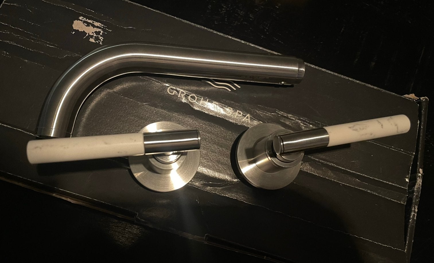 2 x Grohe Spa Atrio inbouw wastafelkranen -Nieuw-18CM, Ophalen of Verzenden, Nieuw, Rvs, Kraan