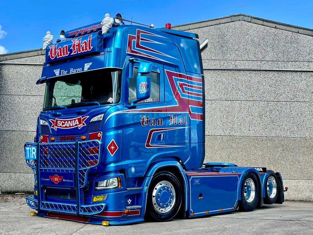 SCANIA S730 BOOGIE FULL OPTION 678dkm, Auto's, Vrachtwagens, Bedrijf, Scania, Diesel, Euro 6, Automaat, Blauw, Beige, Leder en Alcantara