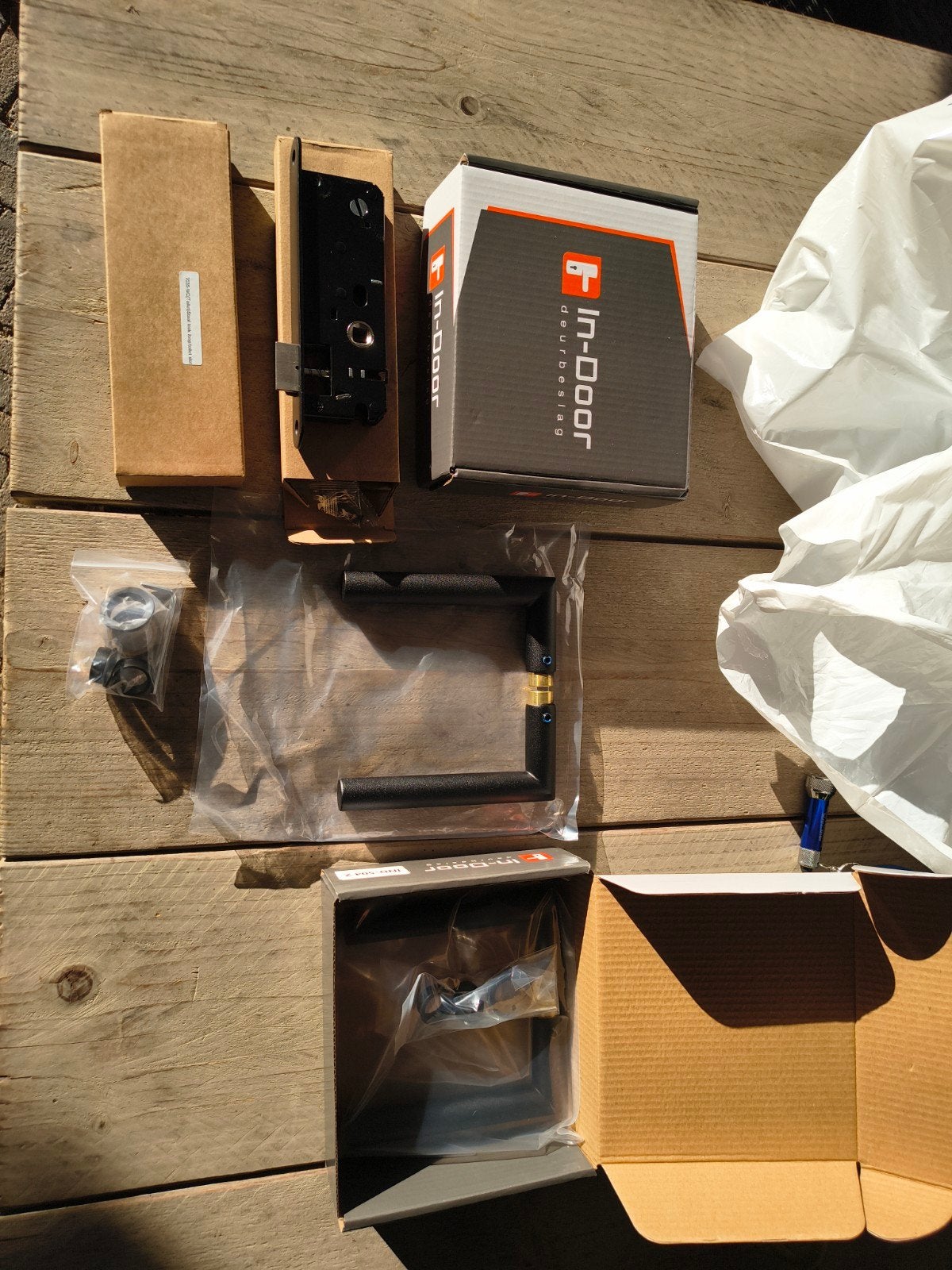 2x Zwart deurbeslag nieuw - In-Door, Ophalen of Verzenden