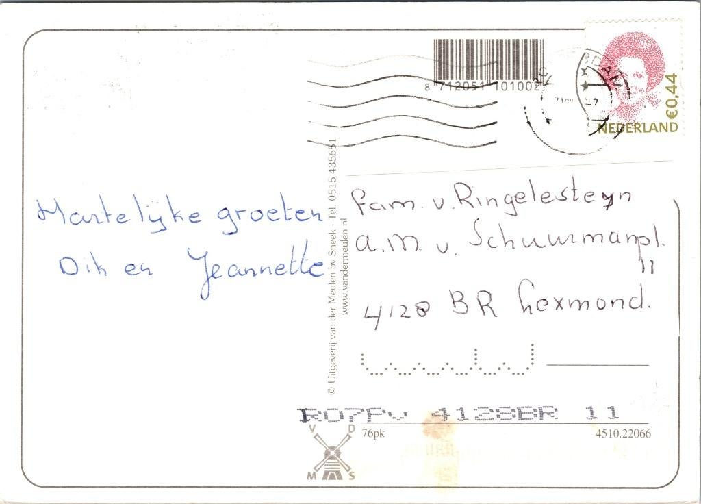 Groeten uit Breskens - 4 ansichtkaarten, Verzamelen, Ansichtkaarten | Nederland, Verzenden, 1960 tot 1980, Gelopen, Zeeland