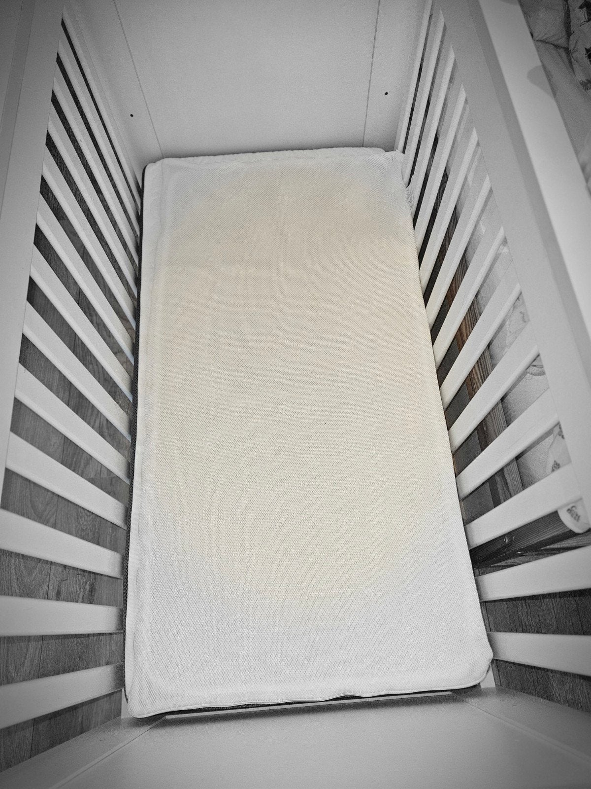Born Lucky babybedje Jim wit met AeroSleep matras, Gebruikt, 70 tot 85 cm, Minder dan 140 cm, Ophalen
