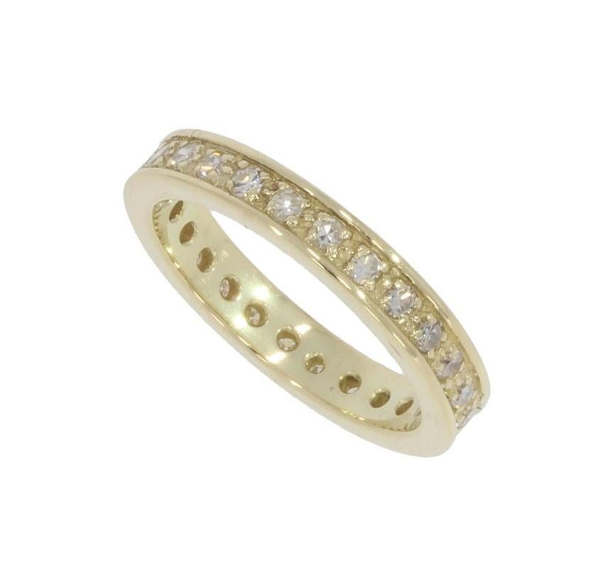 26 diamanten luxe 14k gouden alliance briljant dames ring, Voordeelsieraden, Verzenden, Zo goed als nieuw, 17 tot 18