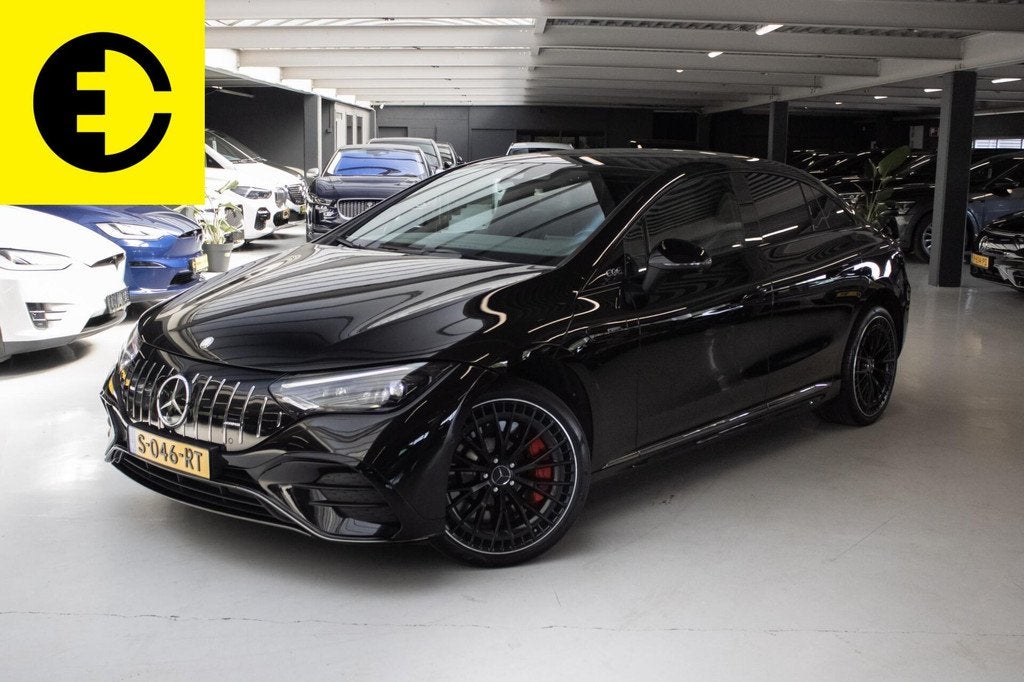 Mercedes EQE AMG 53 4MATIC+ 90 kWh | Stoelverkoeling | 360 g, Auto's, Mercedes-Benz, Automaat, Gebruikt, 124 €/maand, Zwart
