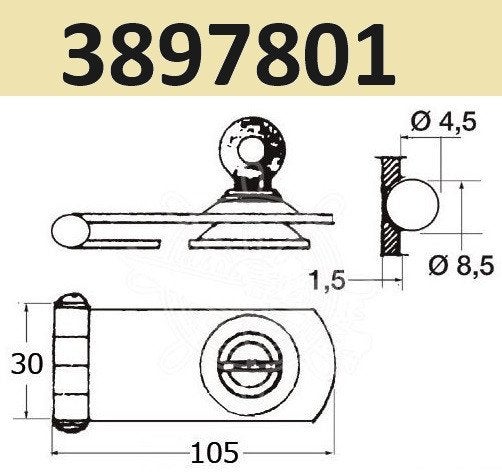 3897801 RVS Scharnierslot 105x30mm. € 17,95, Watersport en Boten, Ophalen of Verzenden, Nieuw, Overige typen