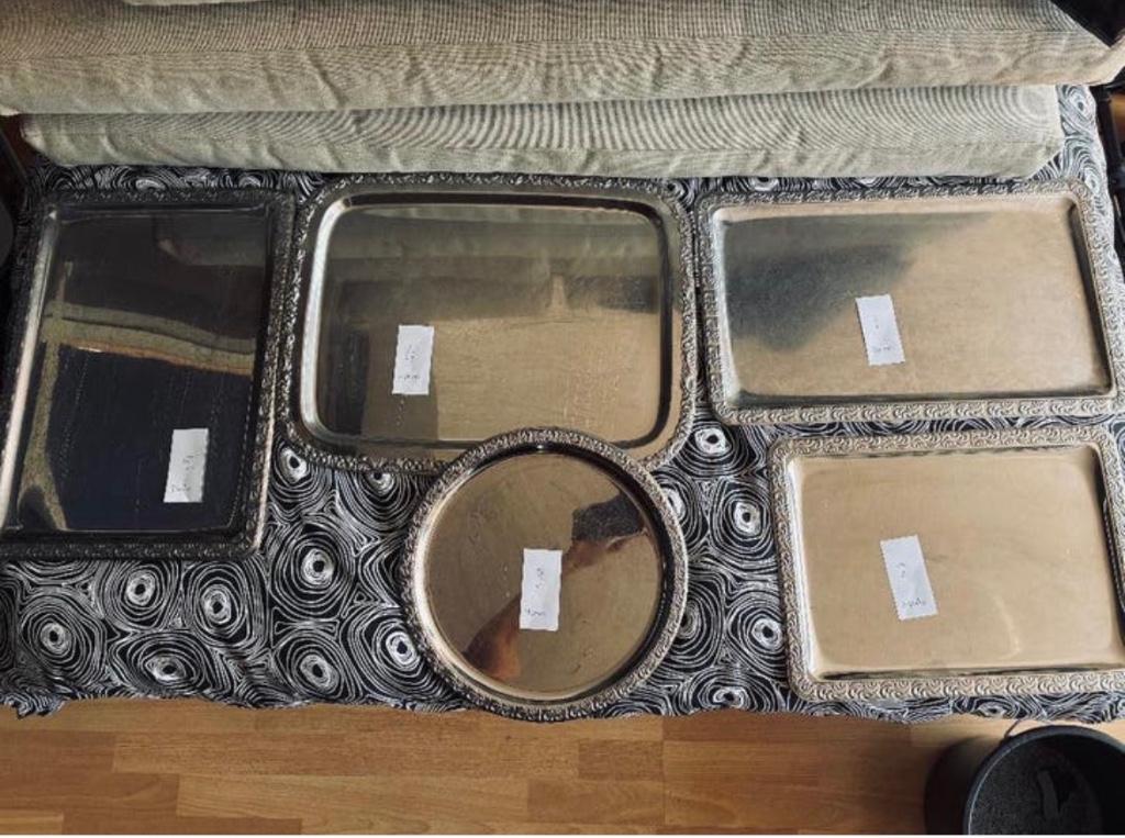 Buffetschalen met randjes, Overige typen, Ophalen, Gebruikt, Metaal