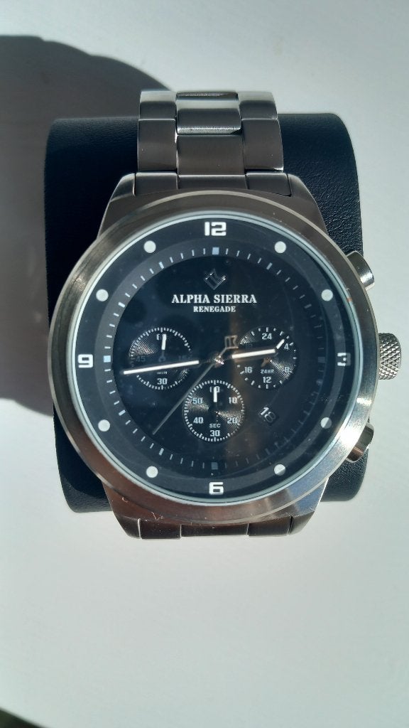 Alpha Sierra Renegade Herenhorloge - Zo goed als nieuw, Overige merken, Staal, Staal, Polshorloge