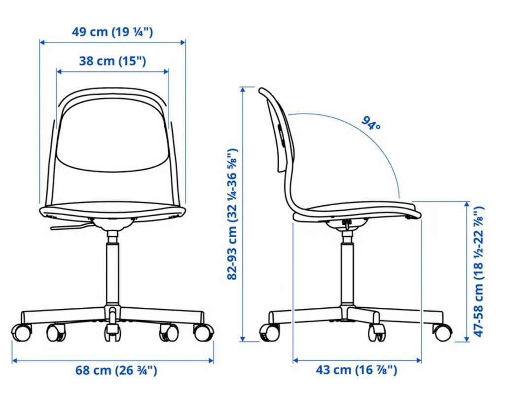 ÖRFJÄLL chair IKEA, Ophalen, Zo goed als nieuw, Grijs, Bureaustoel